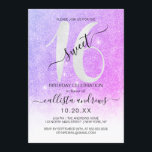 Girly Funkelnd Lila White Glitzer Ombre Sweet 16 Einladung<br><div class="desc">Diese hübsche 16 . Geburtstag-Geburtstagsfeier lädt zum Verweilen bei einer jungen Teenagertochter ein. Es verfügt über ein Imitat gedruckt funkelnd weißen Glitzer groß, "16", auf einem glitzernden und niedlich violetten lila, magenta lila, und Imitat weißen Glitzer Gradienten ombre Hintergrund. Es ist einfach, einzigartig, modern, hübsch und elegant! ***WICHTIGE HINWEIS FÜR...</div>