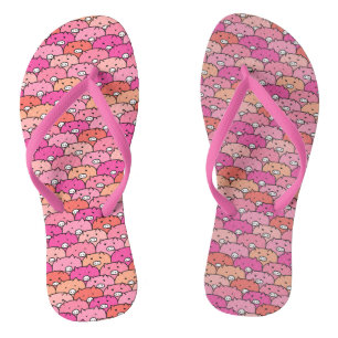 Girly Funny Pig Pattern Flip Flops