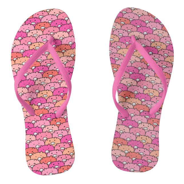 Girly Funny Pig Pattern Flip Flops (Fußbett)