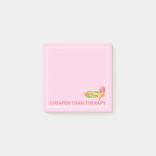 Girly Funny Therapie Rosa Eiscreme Post-it Klebezettel