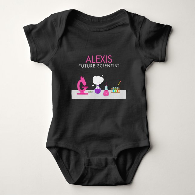 Girly Future Scientist Baby Strampler (Vorderseite)