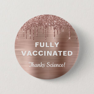 Girly-geimpfte Rose Gold-Glitzer Button