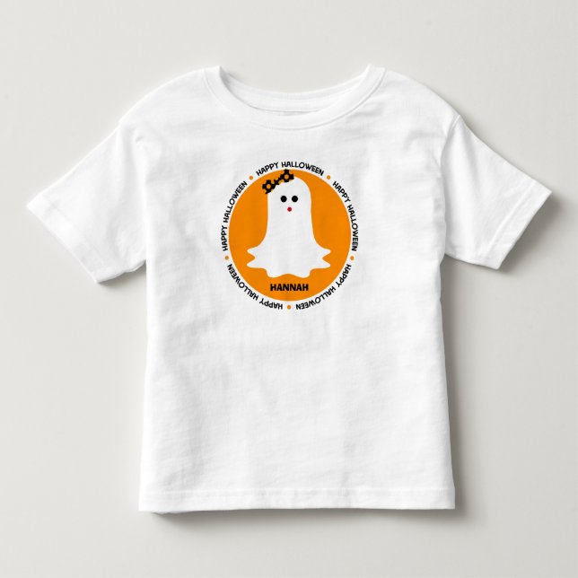 Girly Geist Halloween personalisiert Kleinkind T-shirt (Vorderseite)