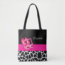 Girly Giraffe Print Niedlich Pink Pumps Schuhe und Tasche