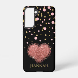 Girly Girl Glam Pink Glitzer Herz Samsung Galaxy Hülle