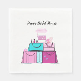 Girly Girl Pink Holiday Brautparty Serviette