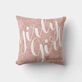 Girly Girl Rose Blush Glitzer Polka Dot Thro Kissen