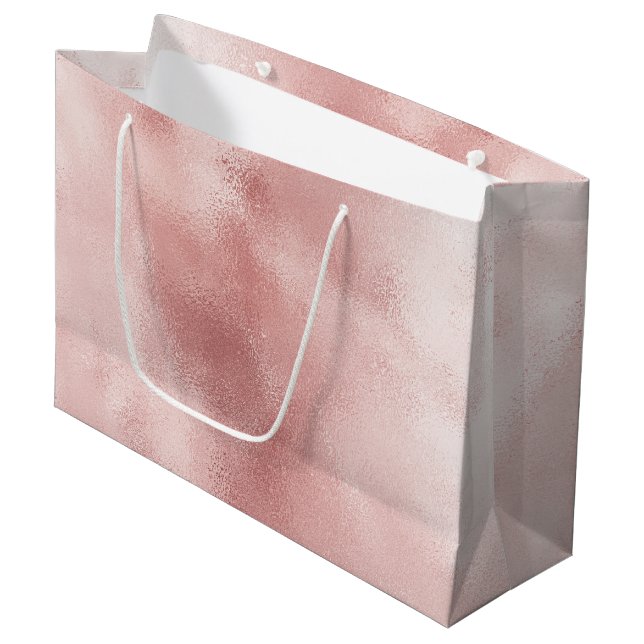 Girly Glam Blush Pink Brautparty Große Geschenktüte (Vorderseite Schrägansicht)