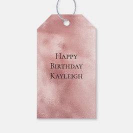 Girly Glam Blush Pink Geburtstag Geschenkanhänger