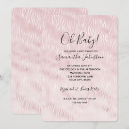 Girly Glam Blush Pink Zebra Print Einladung