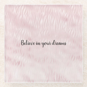 Girly Glam Blush Pink Zebra Print Glasuntersetzer