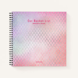 Girly Glam BUCKET LIST Pink Glitzer Custom Notizbuch