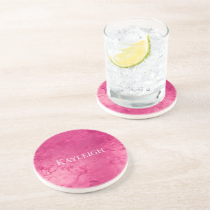 Girly Glam Chic Pink Geburtstag Getränkeuntersetzer