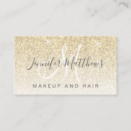 Girly Glam Gold Glitzer Makeup Artist Salon Visitenkarte