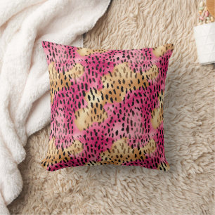 Girly Glam Gold Pink Leopard Kissen