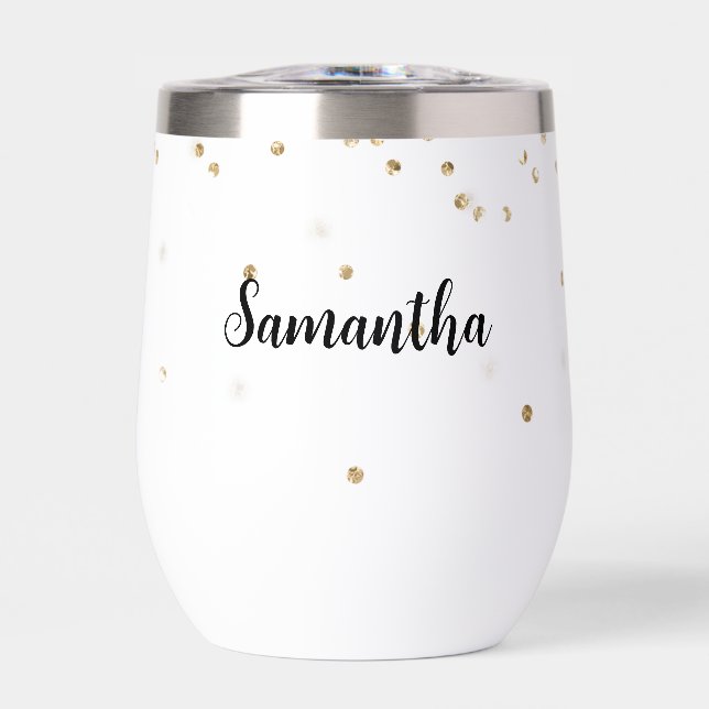 Girly Glam Gold Sparkle Confetti Personalisiert (Vorderseite)