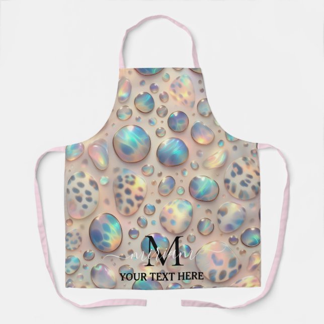 Girly Glam Opal Leopard Print All-Over Print Apron Schürze (Vorderseite)