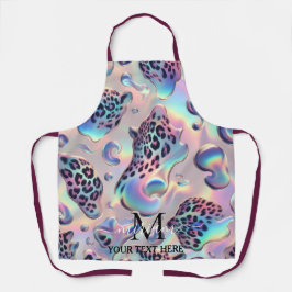 Girly Glam Opal Leopard Print All-Over Print Apron Schürze