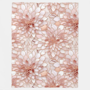 Girly Glam Pink Rose Gold Floral Fleecedecke