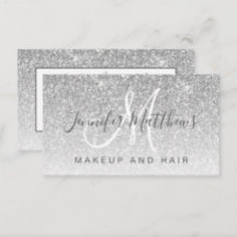 Girly Glam Silver Glitzer Makeup Artist Friseur Sa
