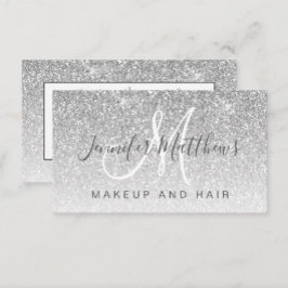 Girly Glam Silver Glitzer Makeup Artist Friseur Sa Visitenkarte