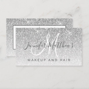 Girly Glam Silver Glitzer Makeup Artist Friseur Sa Visitenkarte