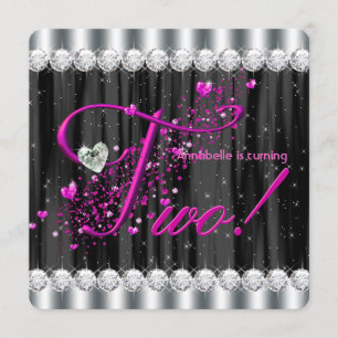 Girly Glam Zweite Geburtstagsparty Einladung