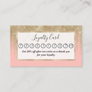 Girly Glamour Pink Gold Glitzer Streifen glänzend Treuekarte