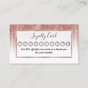 Girly Glamour Rose Gold Glitzer Streifen glänzend Treuekarte