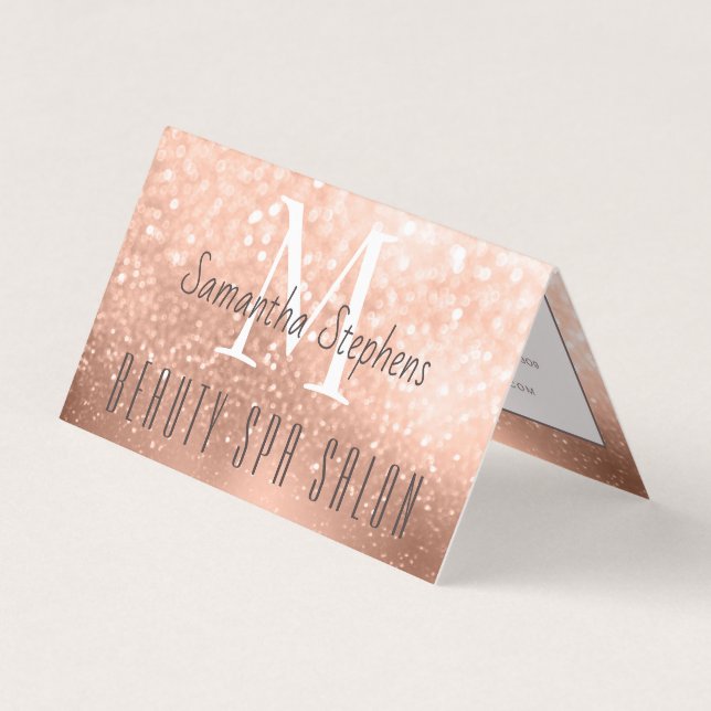 Girly Glamour Rose Gold Glitzer WELLNESS-CENTER Sa Visitenkarten (Vorderseite)