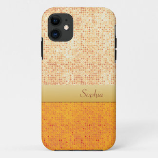 Girly Glittery orange Tupfen iPhone 5 Kasten 11 Hülle