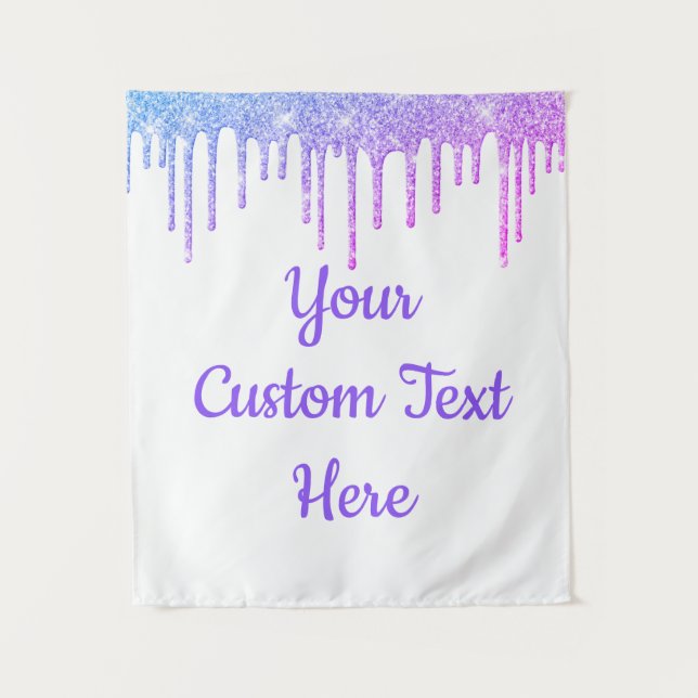 Girly Glitzer Birthday Party Foto Stand Hintergrun Wandteppich (Vorderseite)