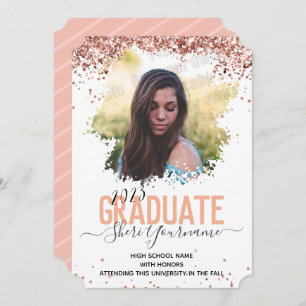 Girly Glitzer und Script One Foto Abschluss Ankündigung