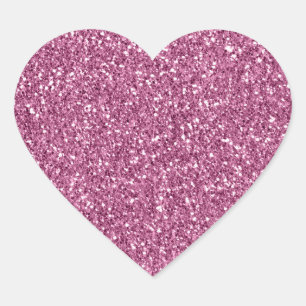 Girly Glitzy Pink Glitzer Herz-Aufkleber