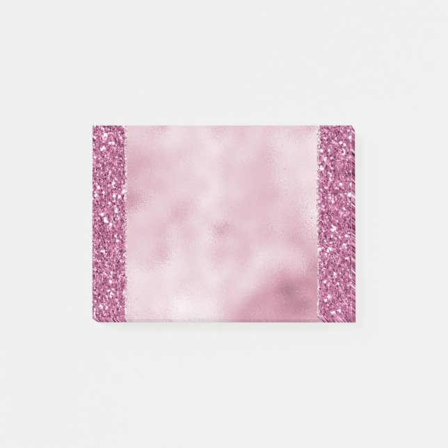 Girly Glitzy Pink Glitzer Post-it Klebezettel (Vorderseite)