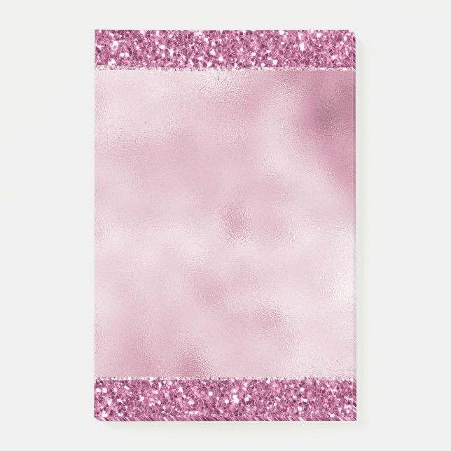 Girly Glitzy Pink Glitzer Post-it Klebezettel (Vorderseite)