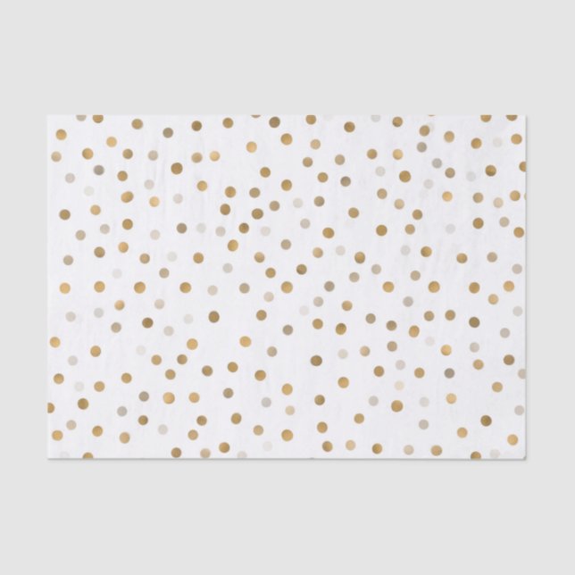 Girly Gold Dots Confetti White Design Seidenpapier (Vorderseite)