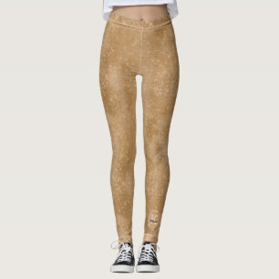 Girly Gold Glam Diamond Sparkle Chic Monogram Name Leggings
