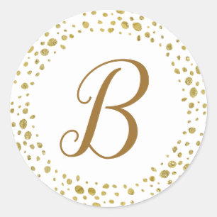Girly Gold Glitter Punkte Modernes Minimal Logo Runder Aufkleber