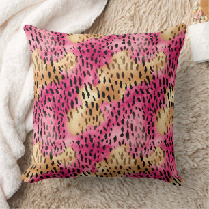Girly Gold Pink Leopard Kissen