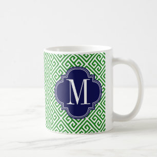 Girly Grün u. Marine-griechische Kaffeetasse