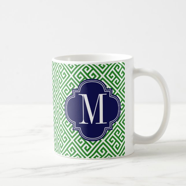 Girly Grün u. Marine-griechische Kaffeetasse (Rechts)