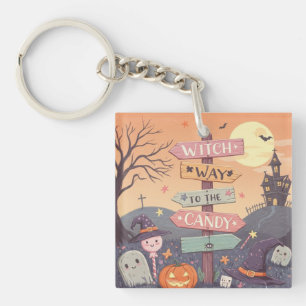 Girly Halloween - Hexenweg zur Candy Schlüsselanhänger