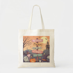 Girly Halloween - Hexenweg zur Candy Tragetasche