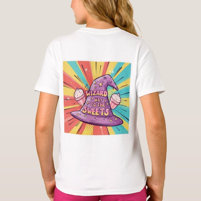 Girly Halloween - Zauberkunst Weg zu den Süßigkeit T-Shirt (Rückseite)