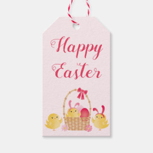 Girly Happy Oaster Chicks Pink Geschenkanhänger