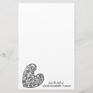 Girly Heart Doodles Stationery Briefpapier