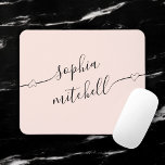 Girly Heart Script Blush Pink Mousepad<br><div class="desc">Minimalistisches und modernes Mauspad.</div>