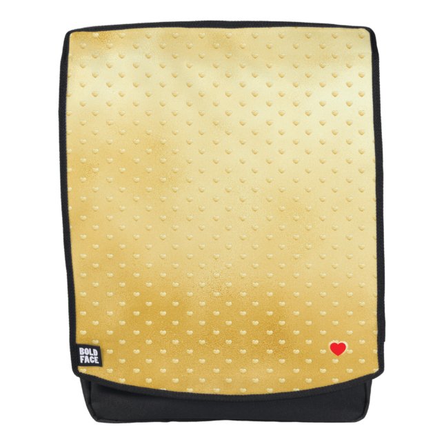 Girly Hearts Gold Imitate Locarno Rucksack (Vorderseite)
