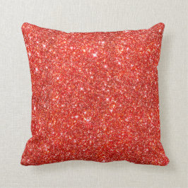 Girly helles rotes Imitat-Glitzer-Muster Kissen